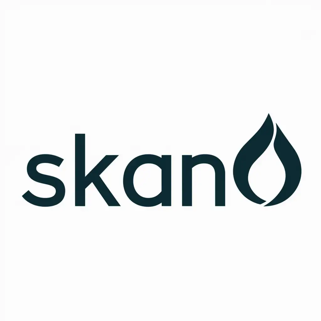 a logo design,with the text "Skand", main symbol:Flame,Moderate,be used in Others industry,clear background