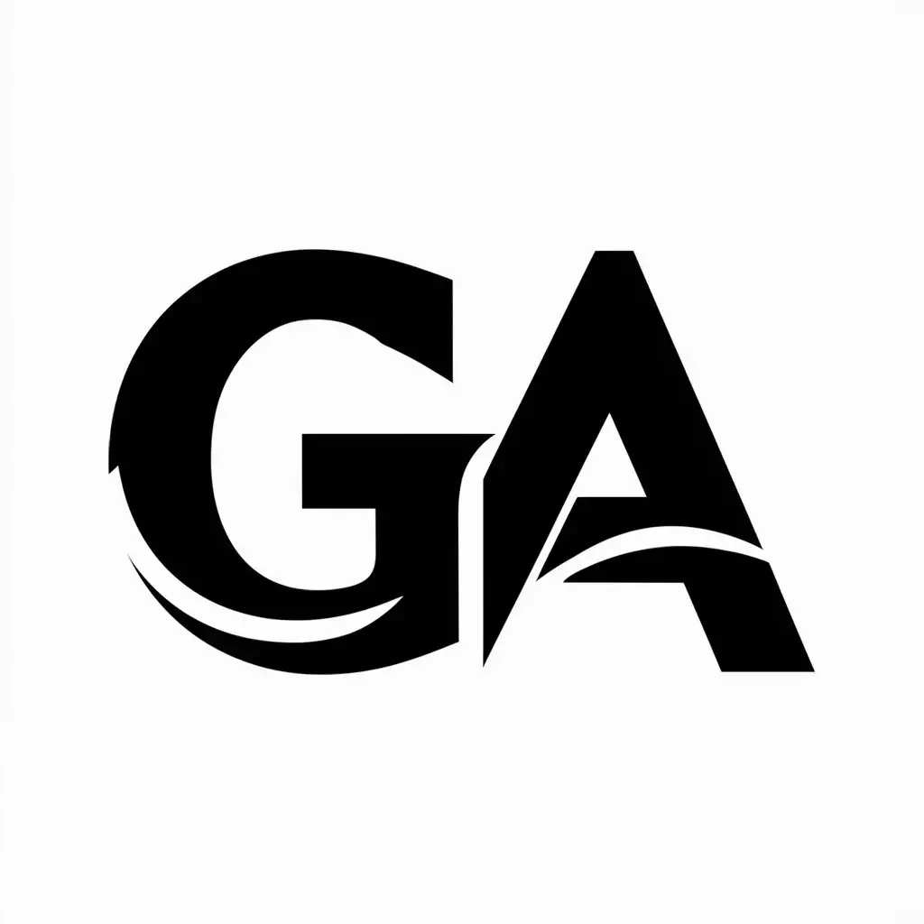 a vector logo design,with the text "ga", main symbol:krulyy,Moderate,clear background
