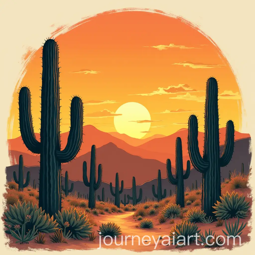 Vibrant-Desert-Sunset-Landscape-with-Cacti-and-Prickly-Pears