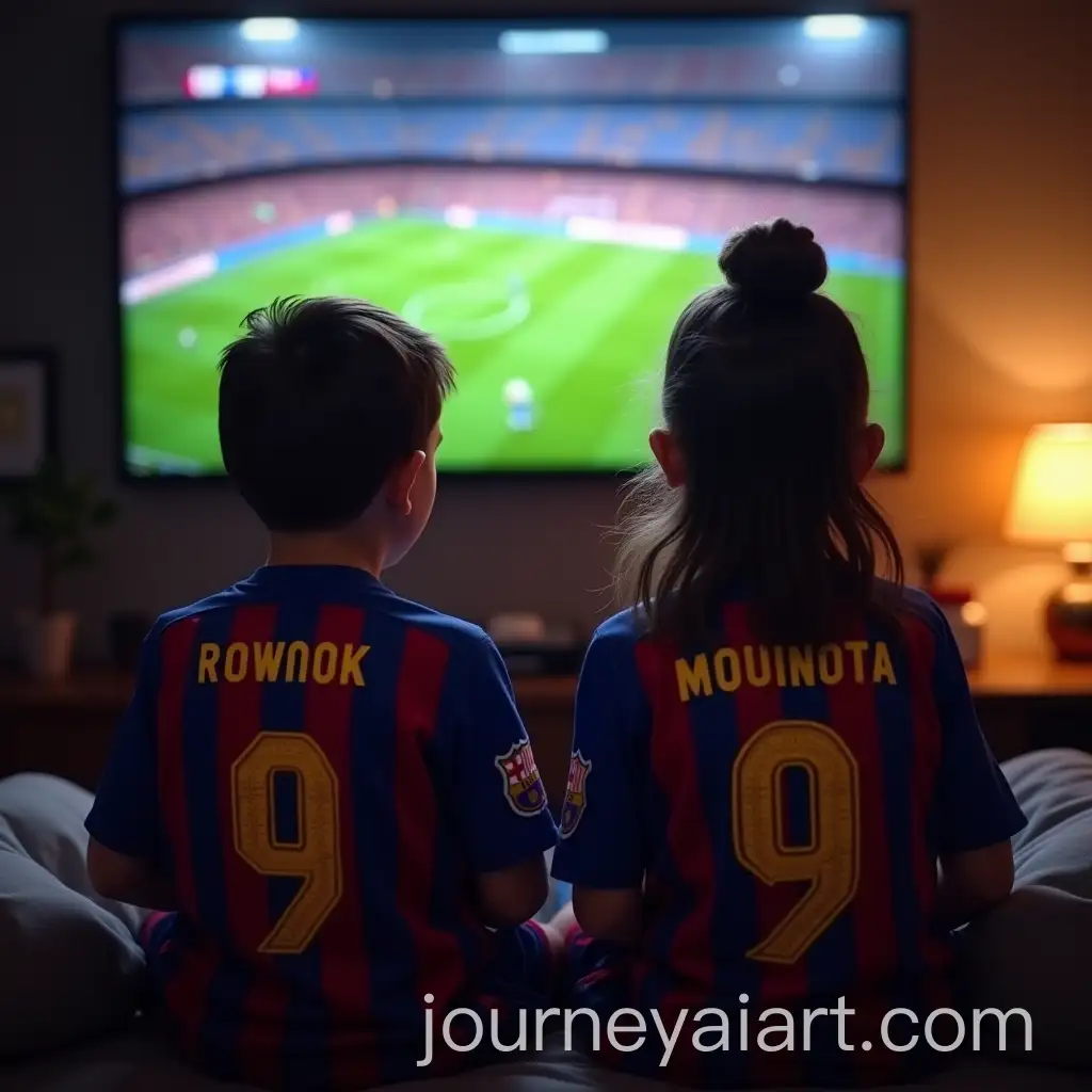 Children-Watching-a-Football-Game-in-FC-Barcelona-Jerseys
