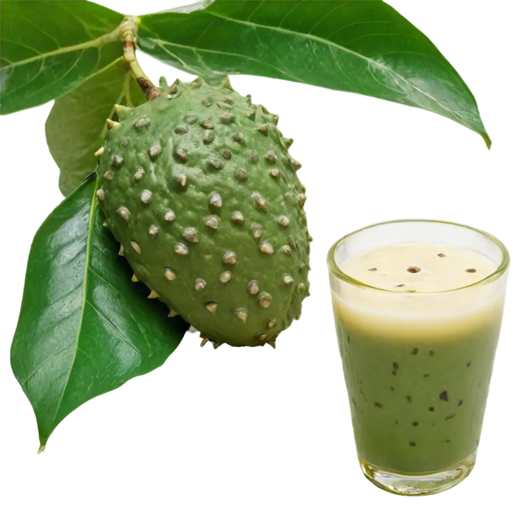 Exquisite-PNG-Image-of-Soursop-Fruit-Leaves-and-Juice-Glass