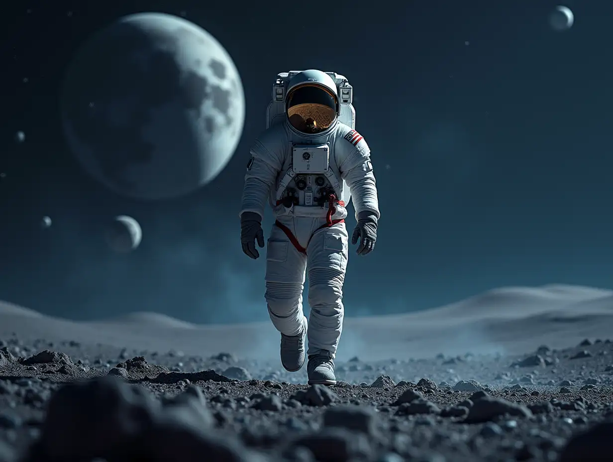 a man walking in space