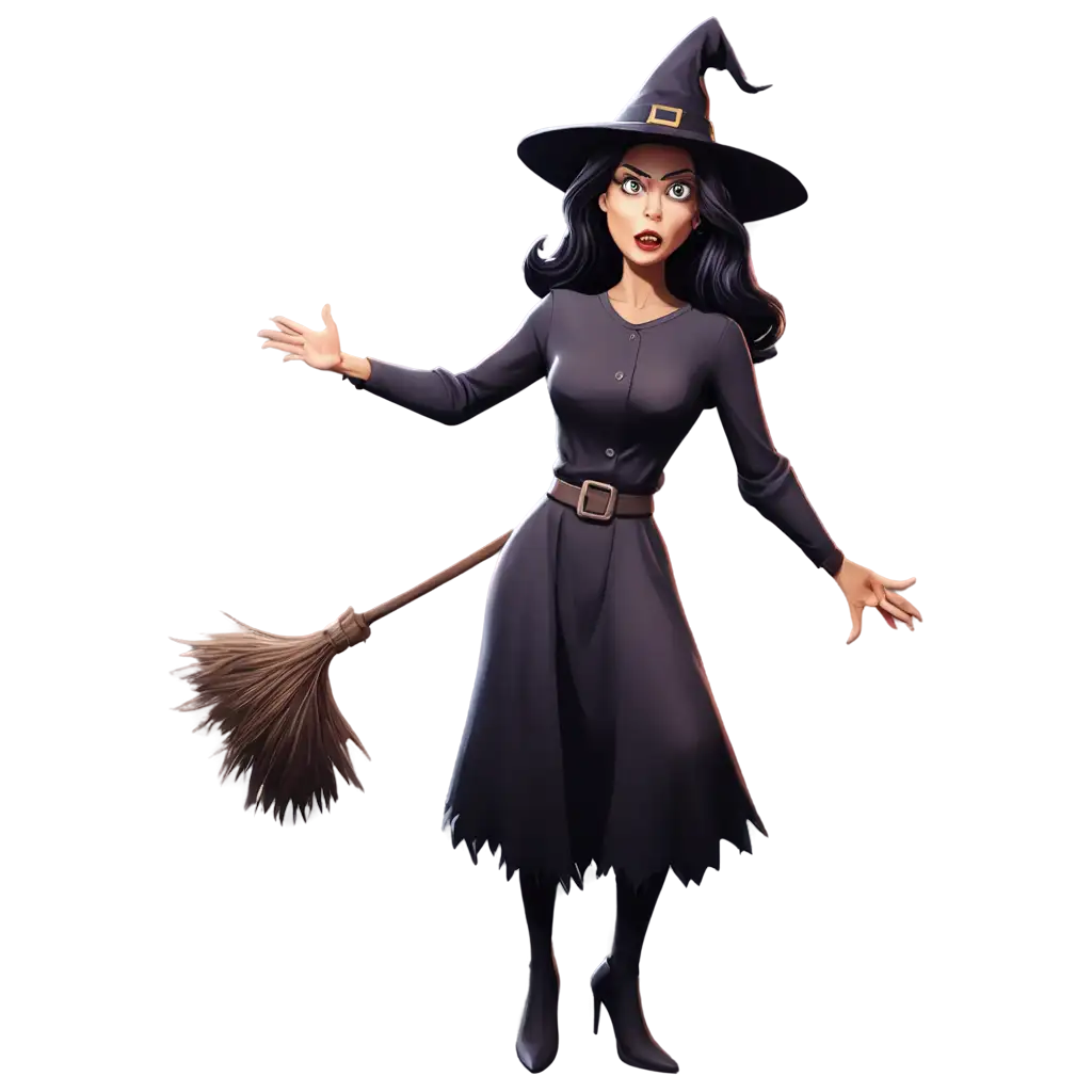 cartoon image: witch scary