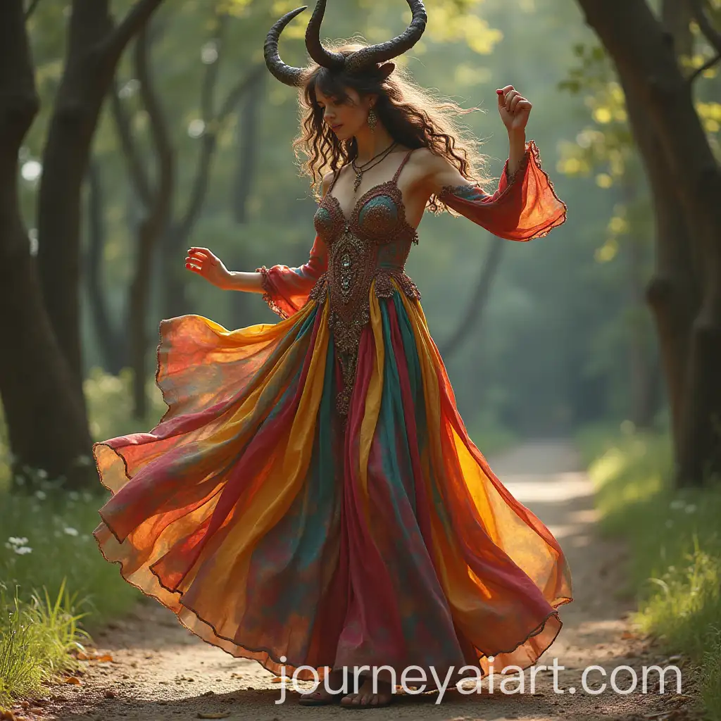 Satyr-Girl-Dancing-inAI-Art-Prompt-Expansion-Multicolored-Gypsy-Dress
