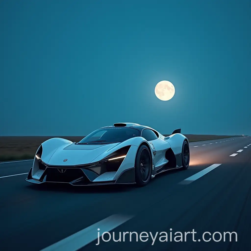 Cyberpunk-Supercar-Speeding-Through-Prairie-Under-Moonlight