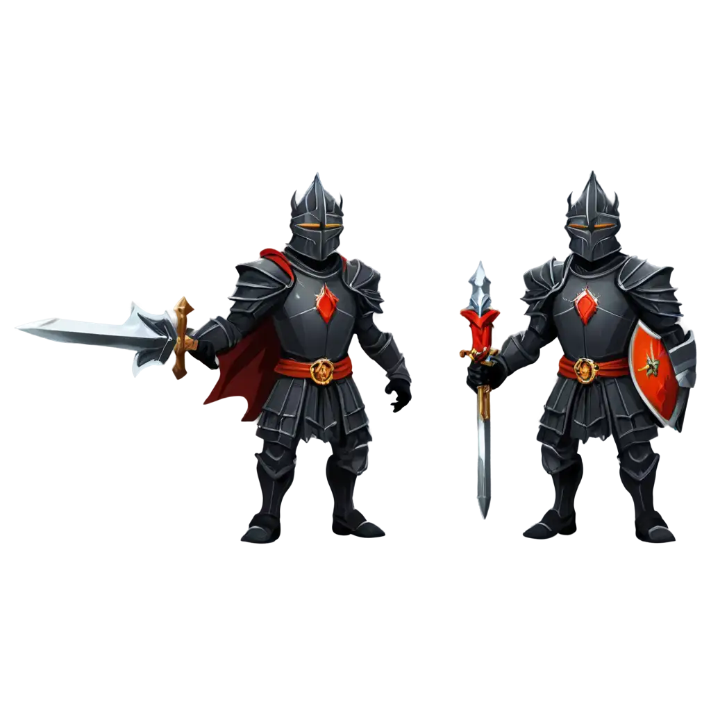 HighQuality-PNG-Image-of-a-Cartoon-2D-Sprite-Black-Knight-for-Versatile-Use