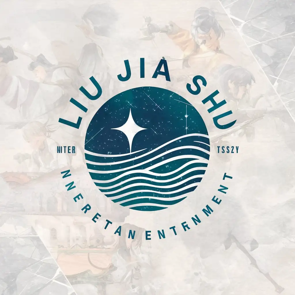 a vector logo design,with the text "Liu Jia Shu", main symbol:stellar sea,complex,be used in Entertainment industry,clear background