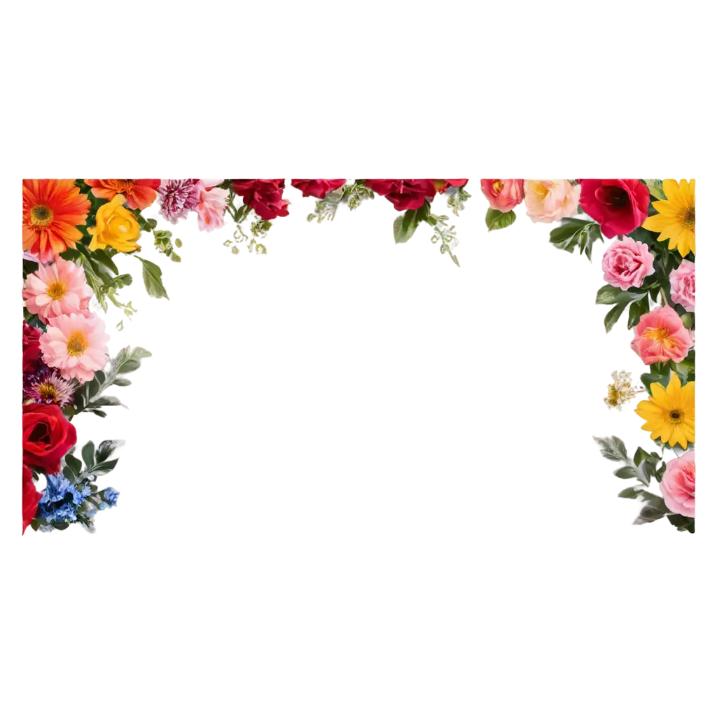 Flower-Border-Design-PNG-HighQuality-Floral-Frame-for-Versatile-Use