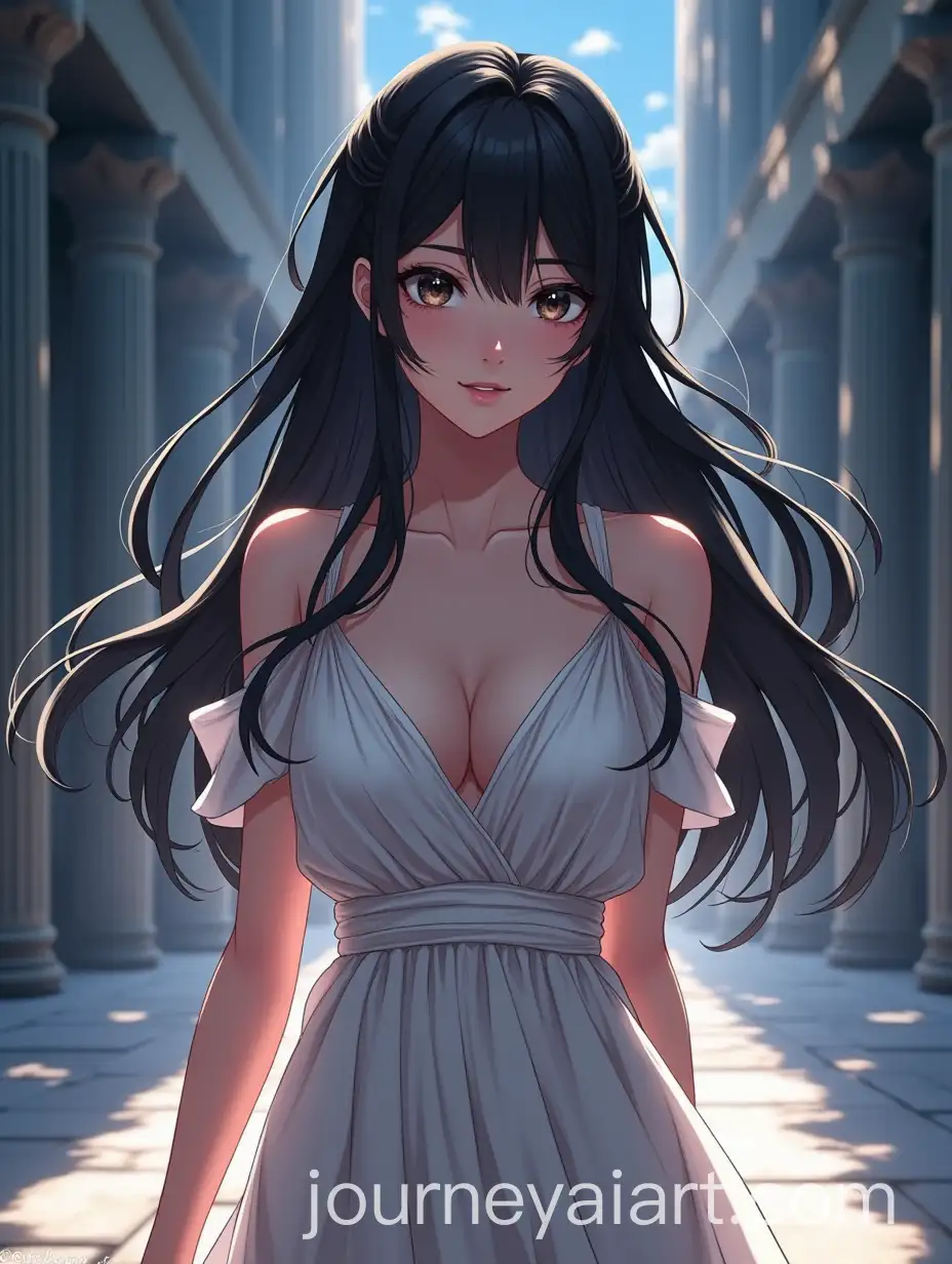 AnimeAI-Art-Prompt-ExpansionStyle-Female-Character-in-Ancient-Greek-Dress-with-Dreamlike-Background