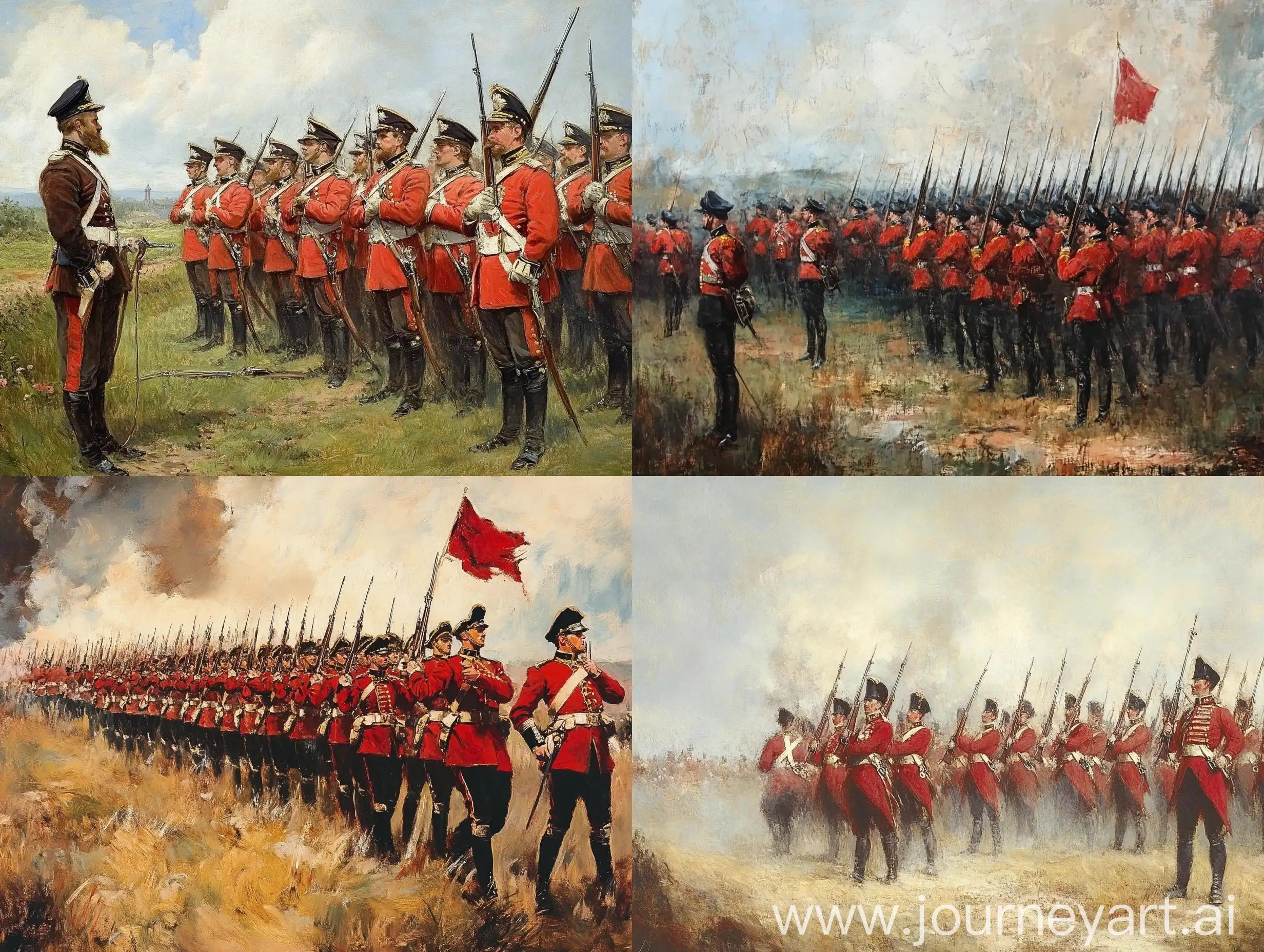 British-Red-Army-Formation-in-1860s-Painting