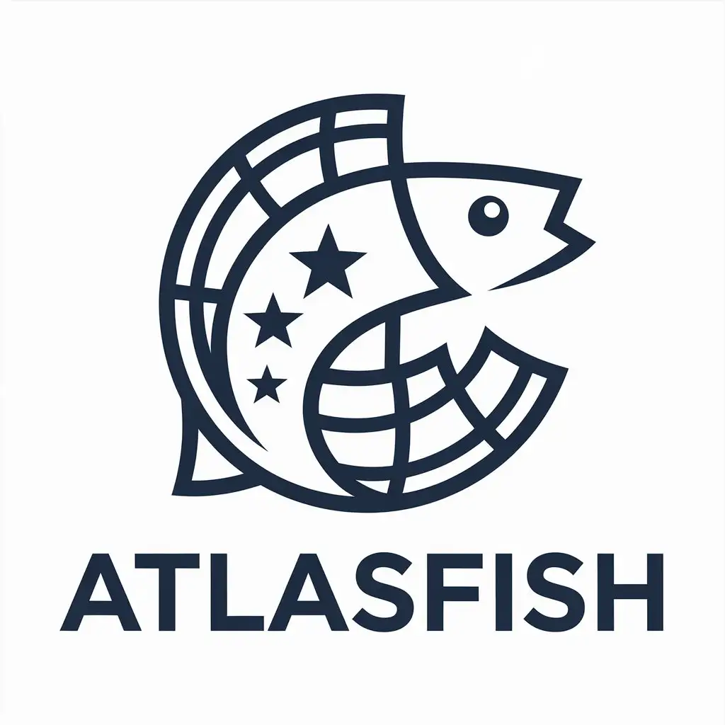 LOGO Design for AtlasFish Fish Stars Symbol with a Moderate Style for Internet Industry