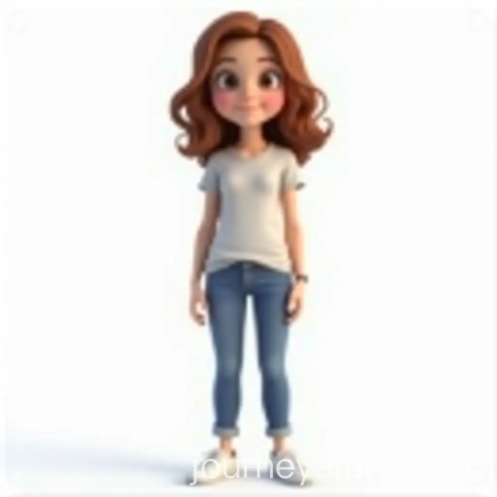 Young-Woman-with-Chestnut-Hair-and-Casual-Clothing-in-Minimalist-Setting