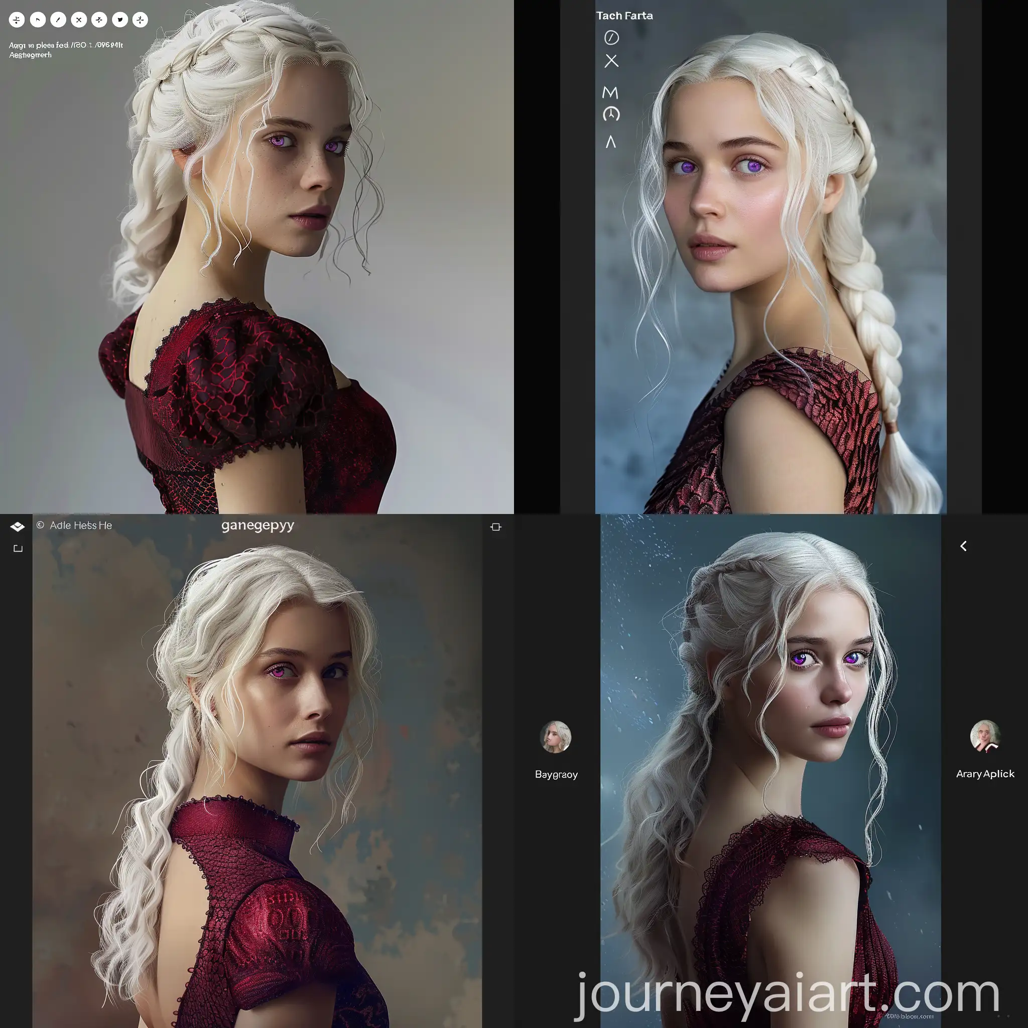 Rhaenyra-Targaryen-Look-Alike-in-Red-Dragon-Scale-Dress