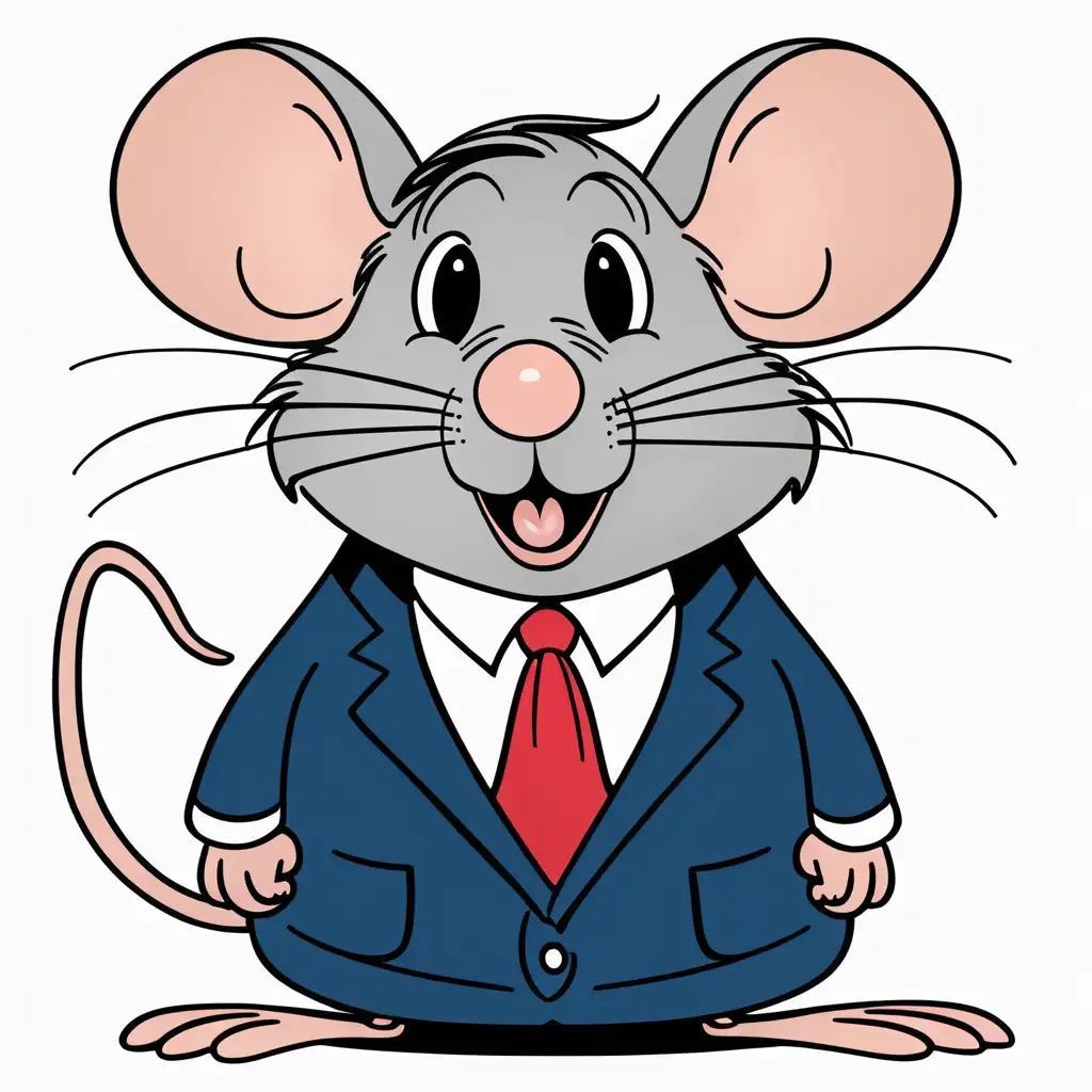 Cartoon Funny Mouse with Trumps Head