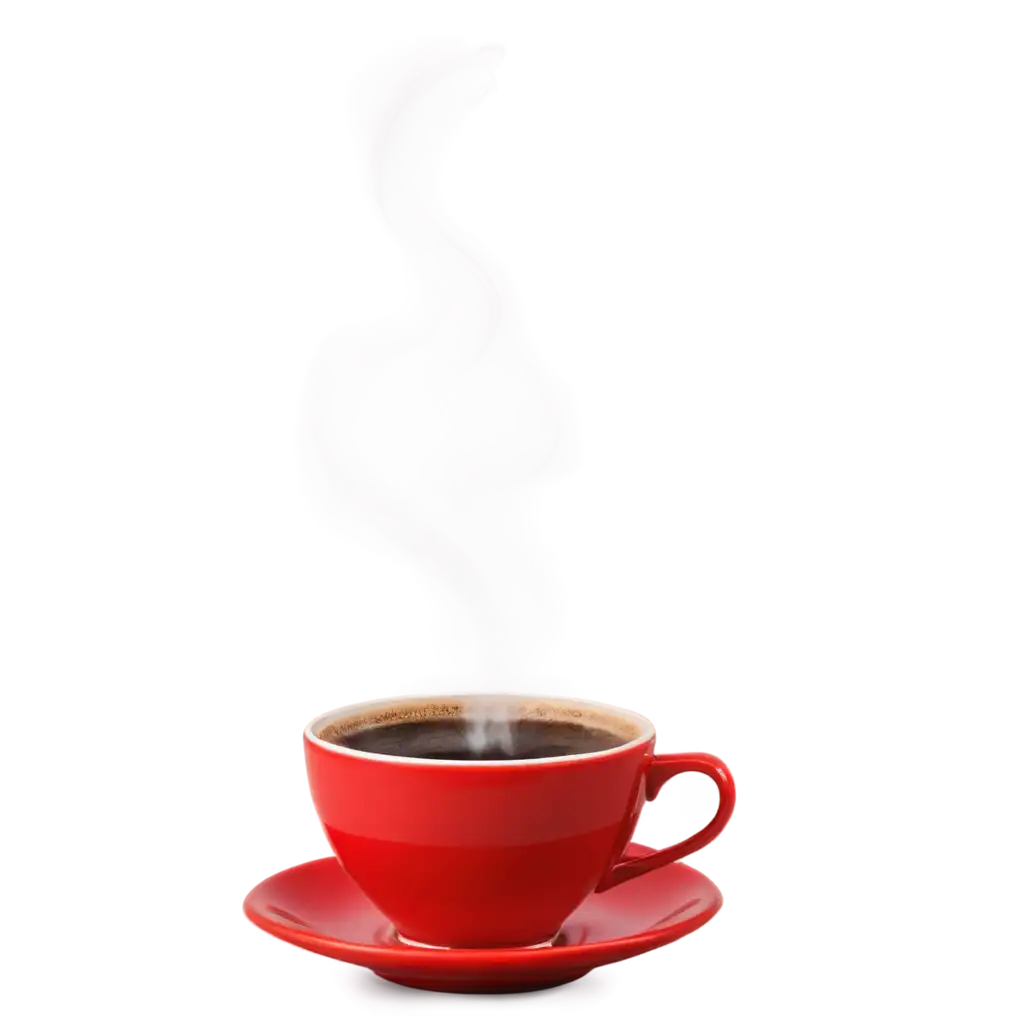 Stunning-Red-Cup-with-Steaming-Coffee-PNG-Image