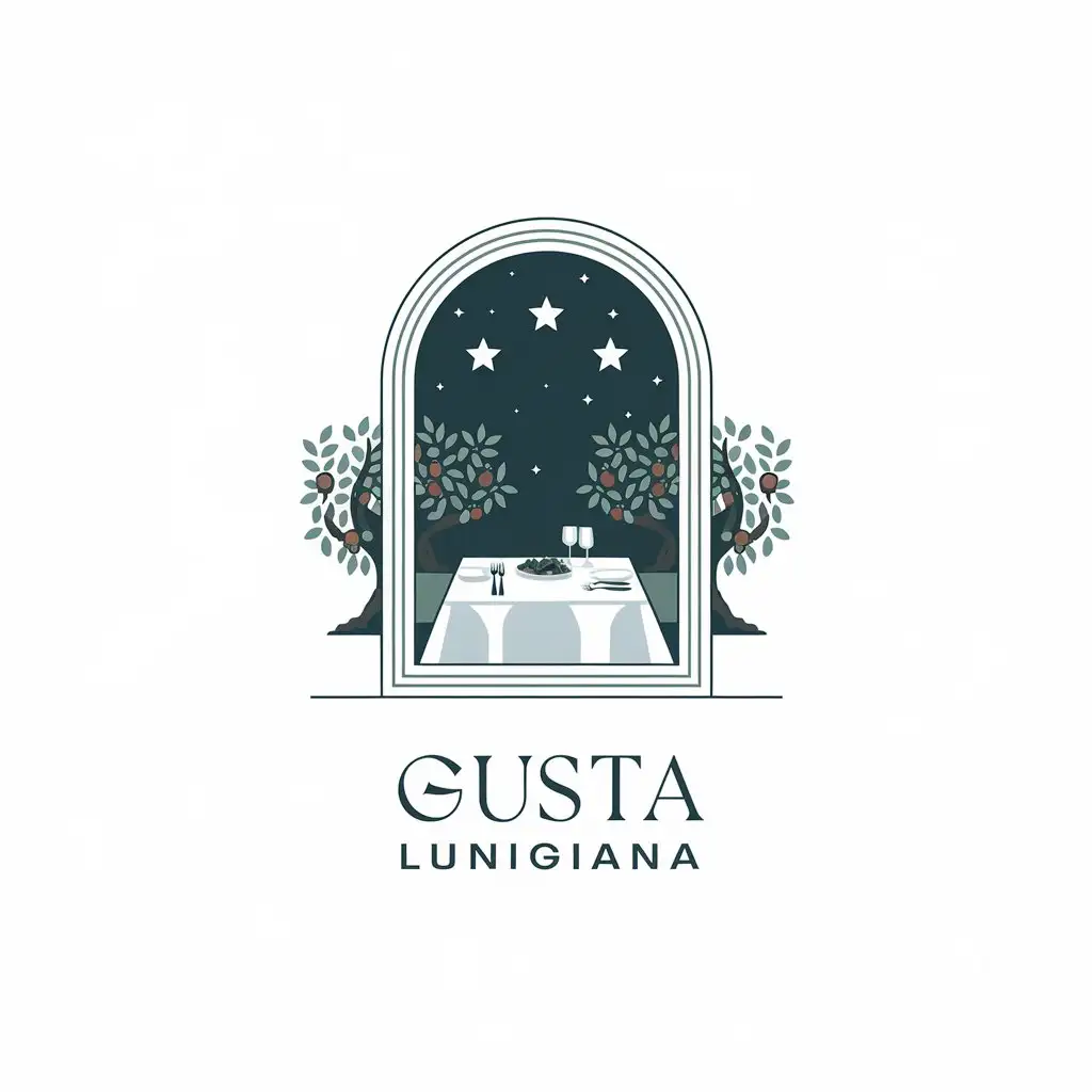 LOGO Design for Gusta Lunigiana Fine Dining Starry Sky Olive Grove Theme