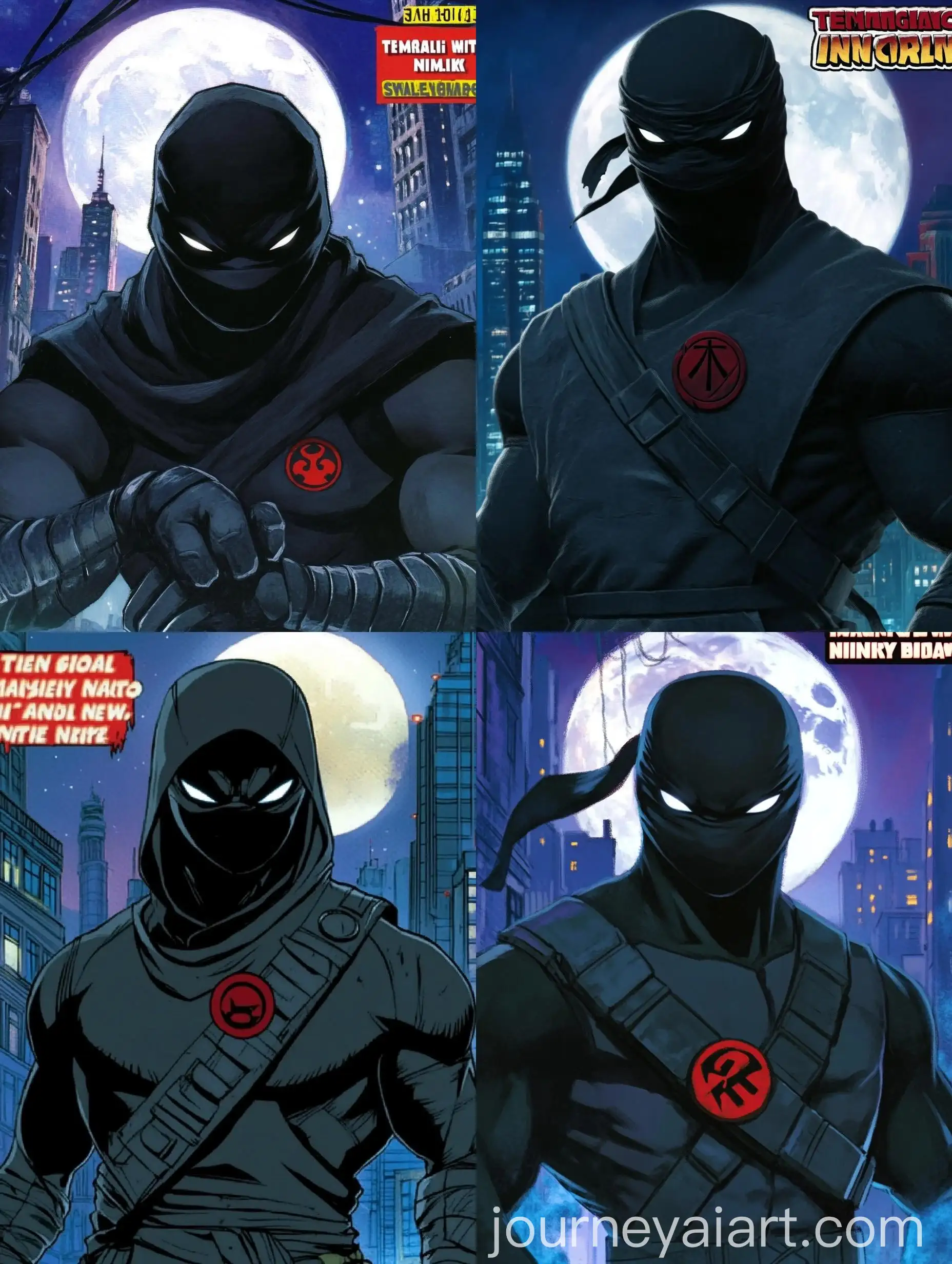 Ninja-Foot-in-Urban-Night-Scene-with-Red-Emblem