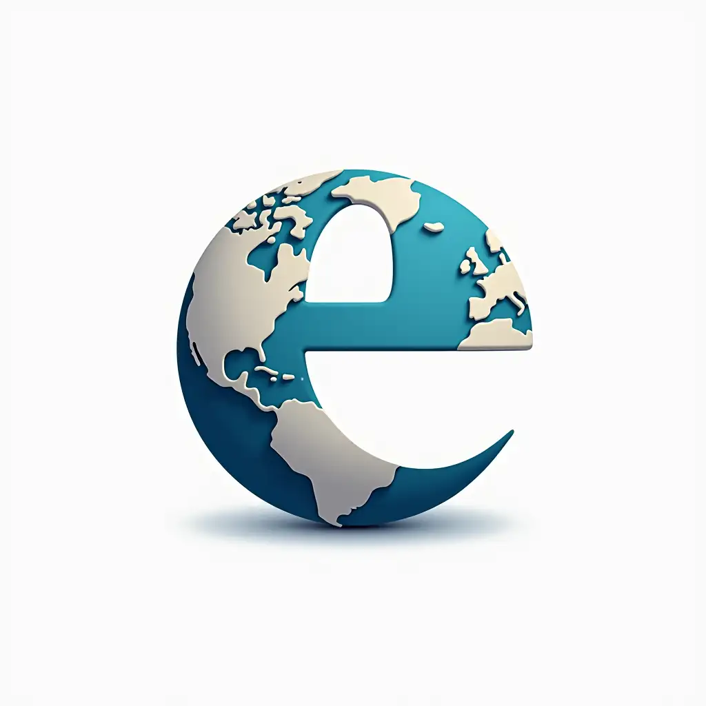 Small 'e' world generate in logo form