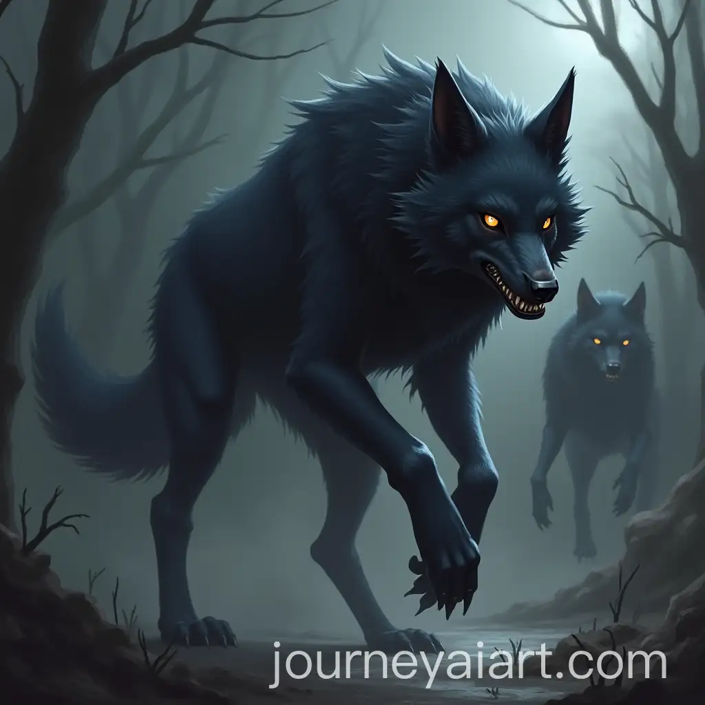 Shadow-Stalkers-Stealthy-WolfShaped-Creatures-with-Bright-Eyes-and-Sharp-Fangs