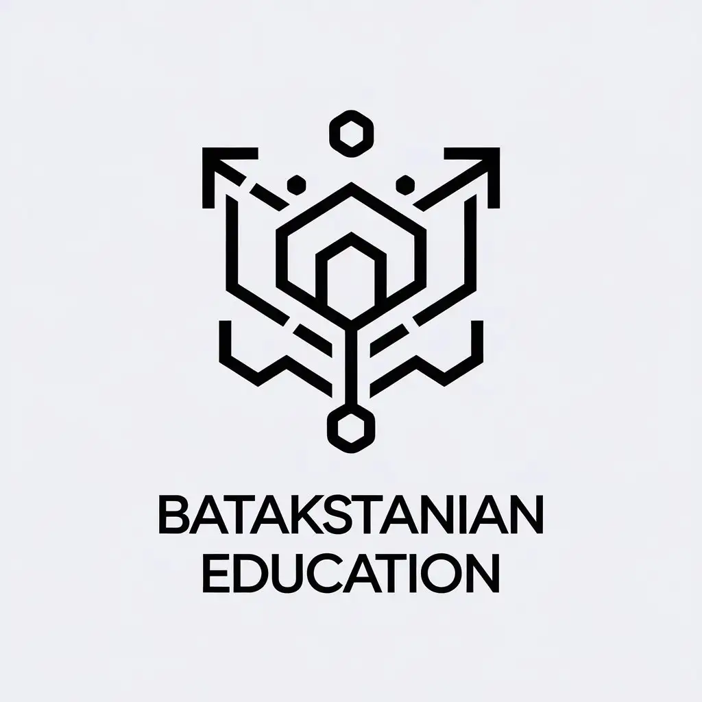 LOGO Design for Mongolian Education Batakstanian Education Technology Arrows and Education Symbols with Minimalistic Style