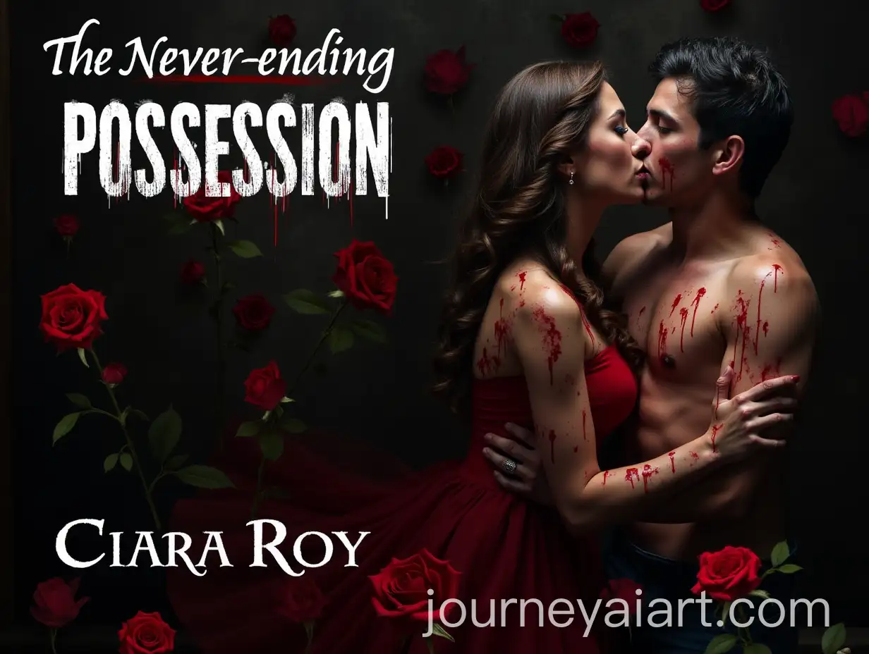 Passionate-Bloody-Kiss-in-Gothic-Mansion-with-Red-Roses