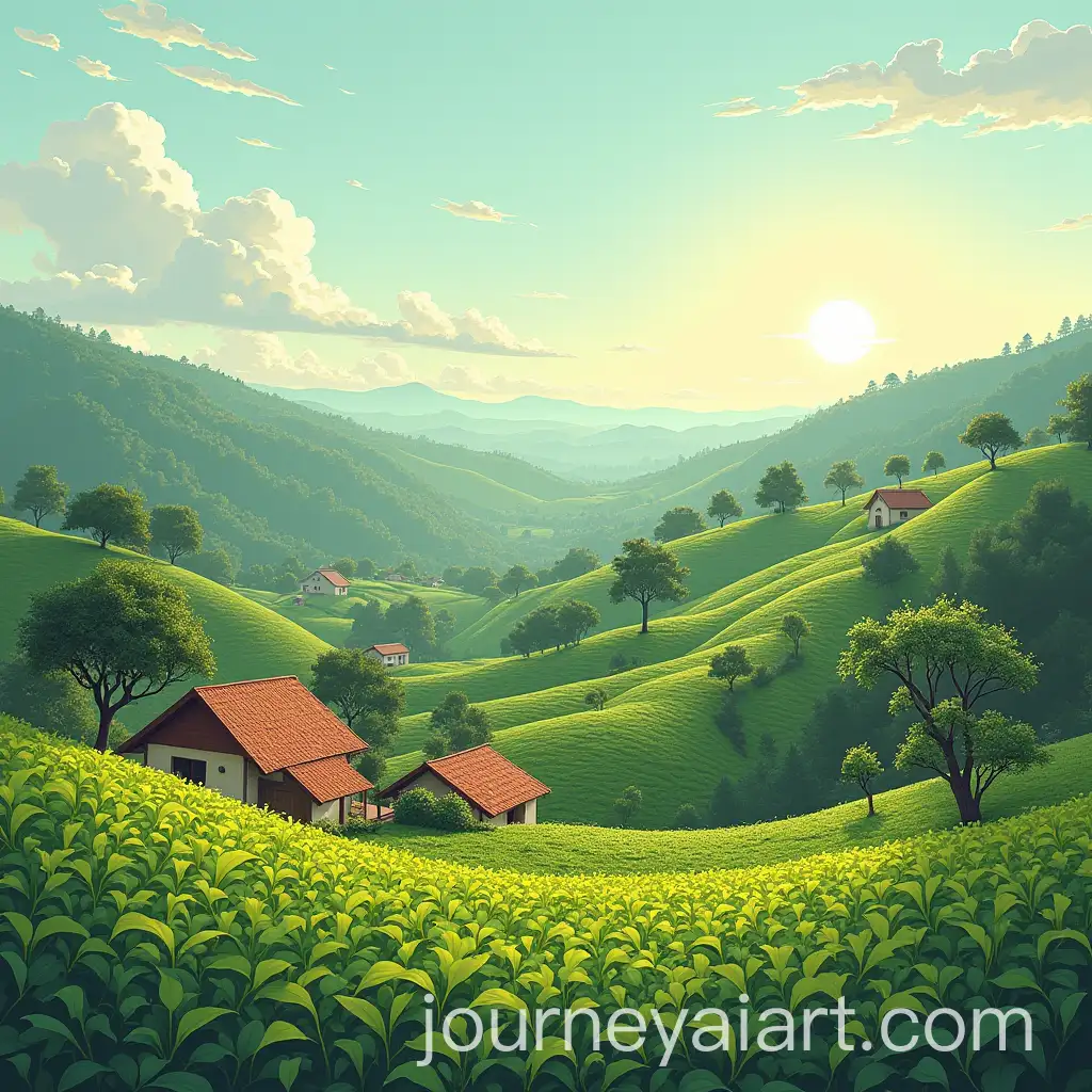 Morning-Tea-Estates-and-Cottages-in-Ligne-Claire-Style