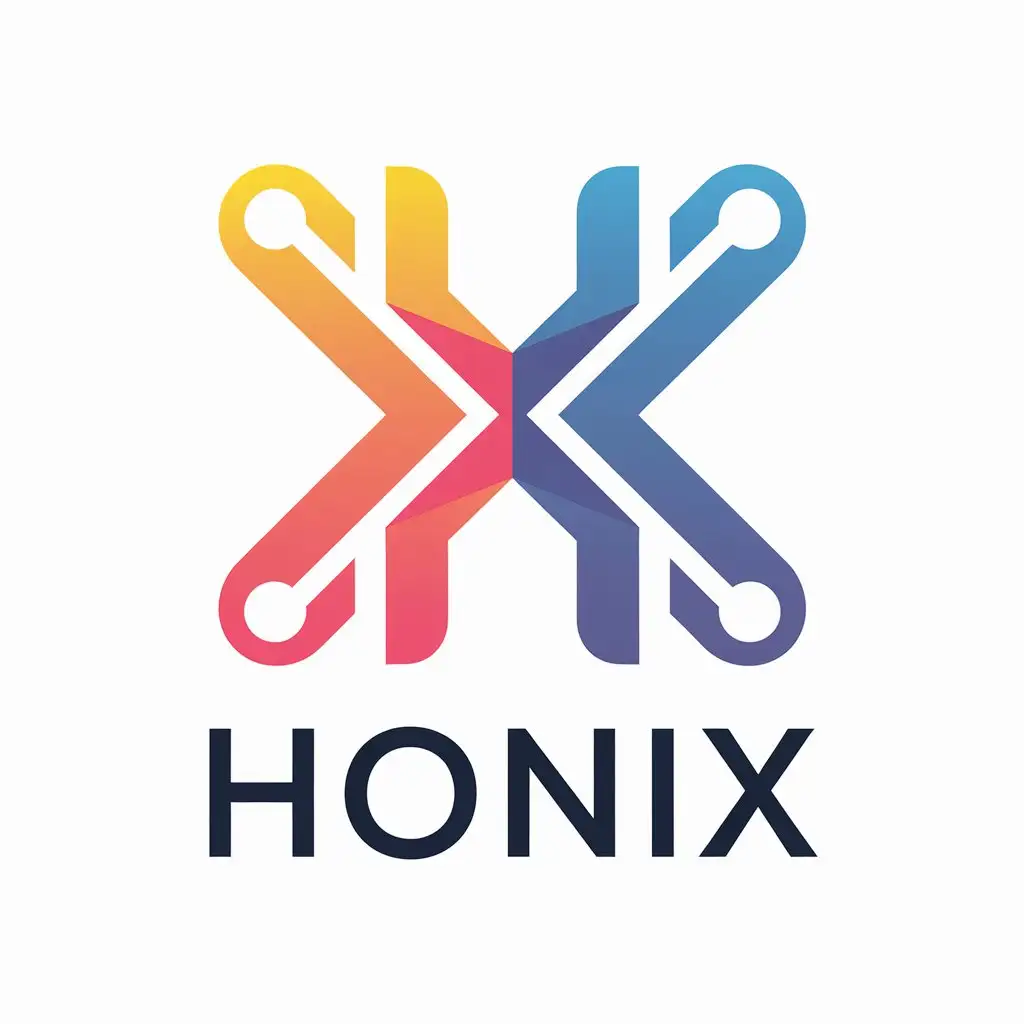 LOGO Design for Honix VectorBased H and X Symbol for Internet Industry with Clear Background