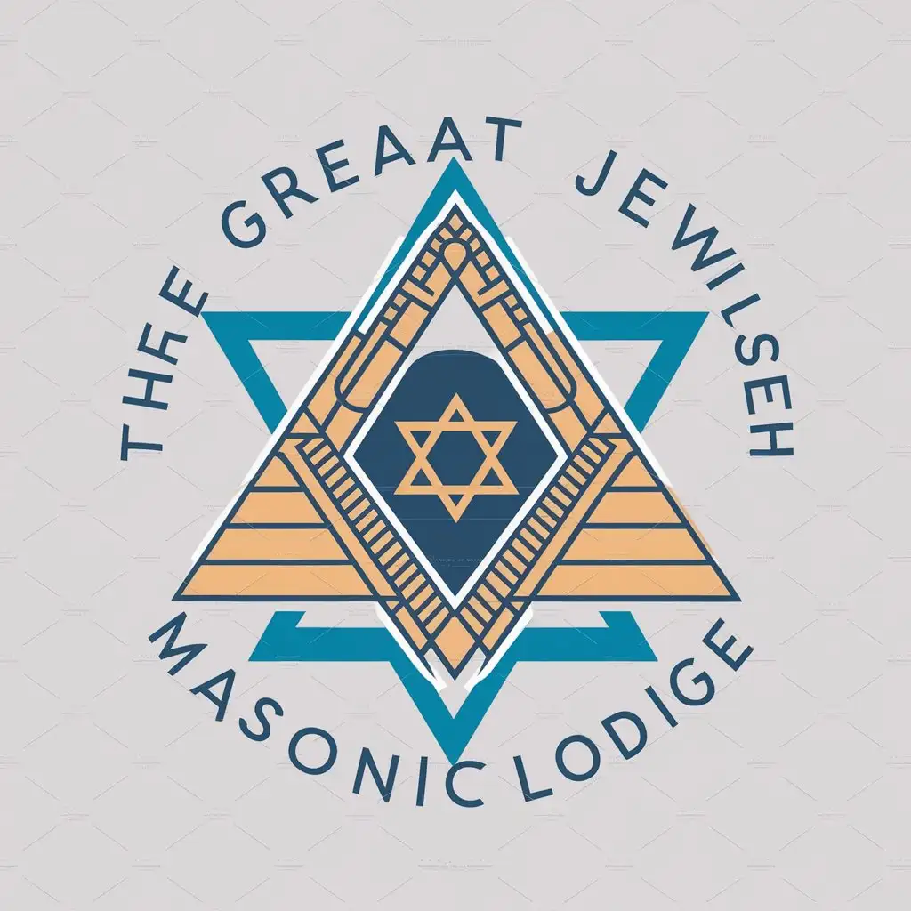 LOGO-Design-for-The-Great-Jewish-Masonic-Lodge-Masonic-Pyramid-with-Star-of-David