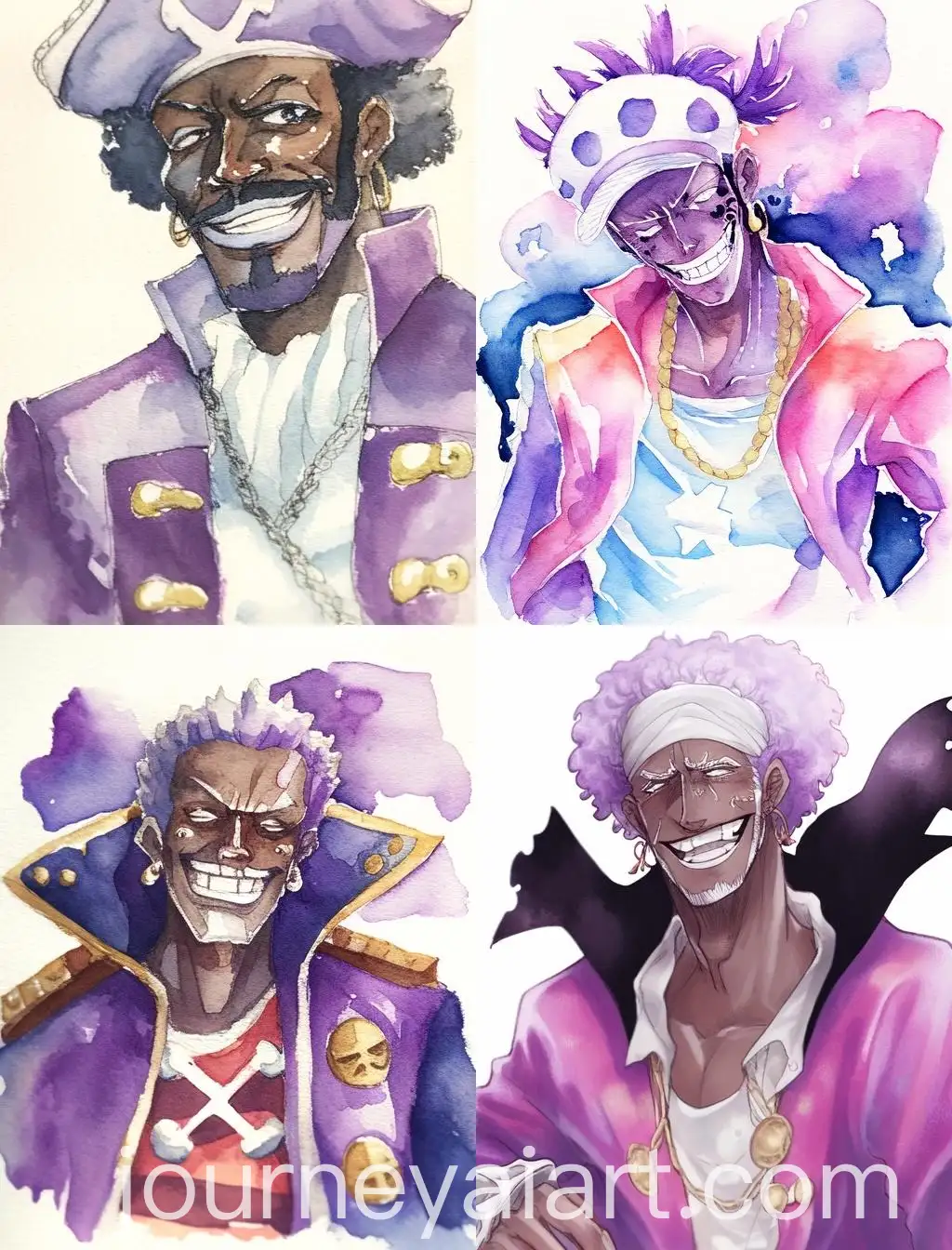 Happy-DarkSkinned-Pirate-Character-in-Watercolor-Style