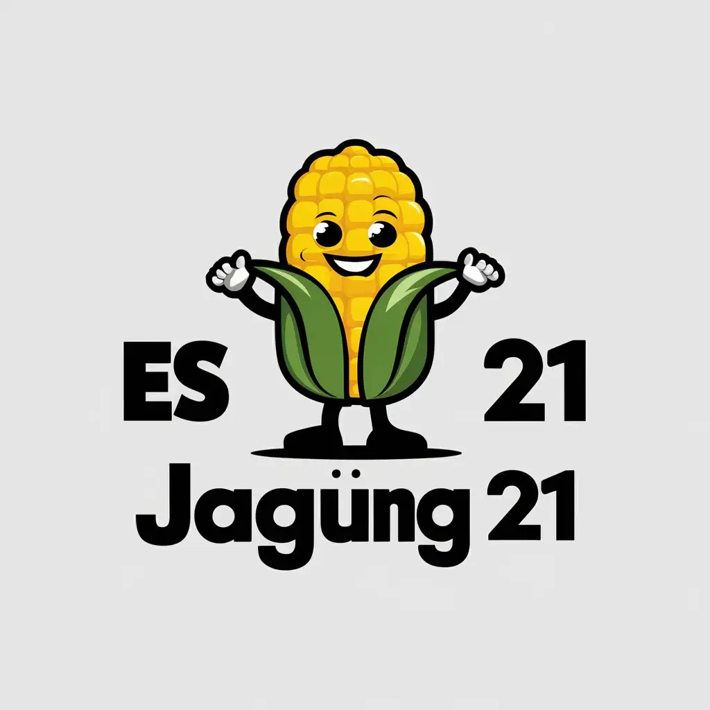 LOGO Design for Es Jagung 21 Corn Character with Clear Background