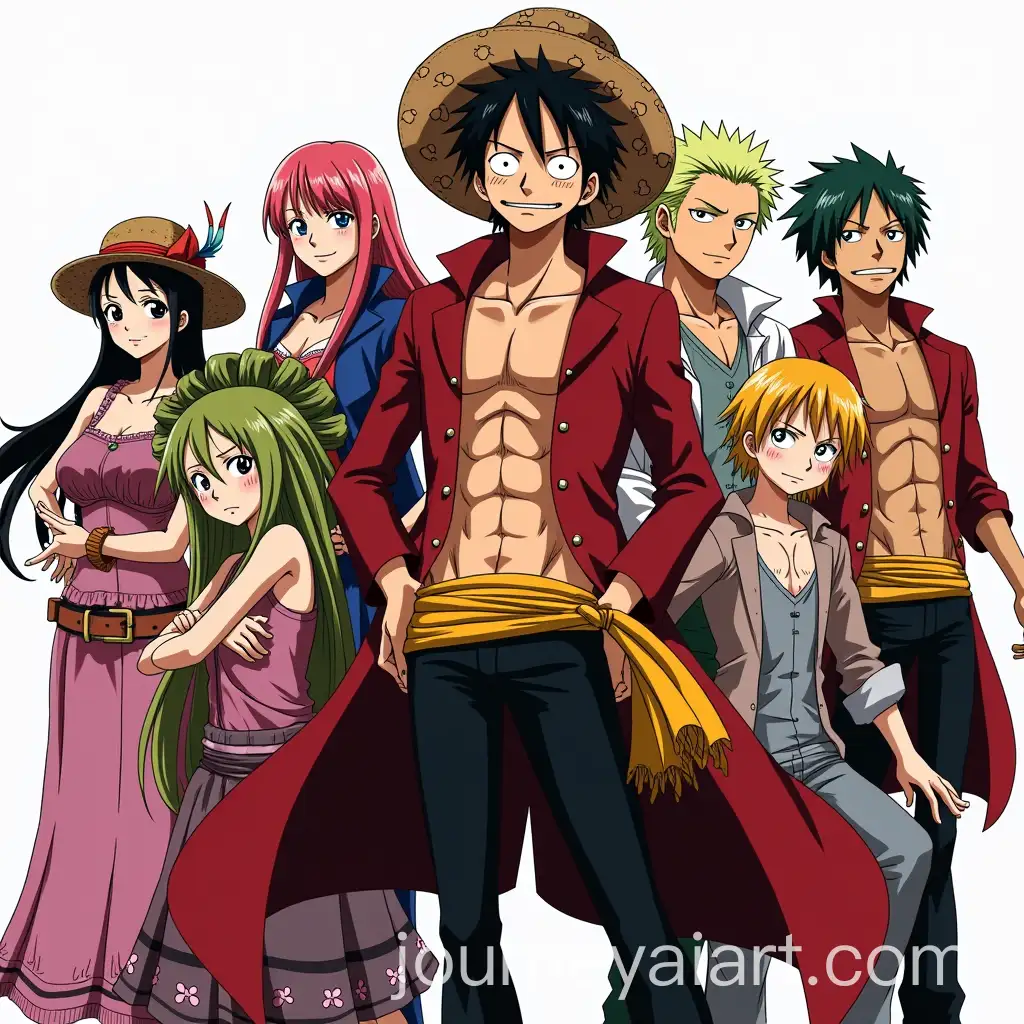 OneAI-Art-Prompt-Expansion-Piece-Pirate-Group-with-Stylized-Outfits-and-Powers-from-2006-Anime