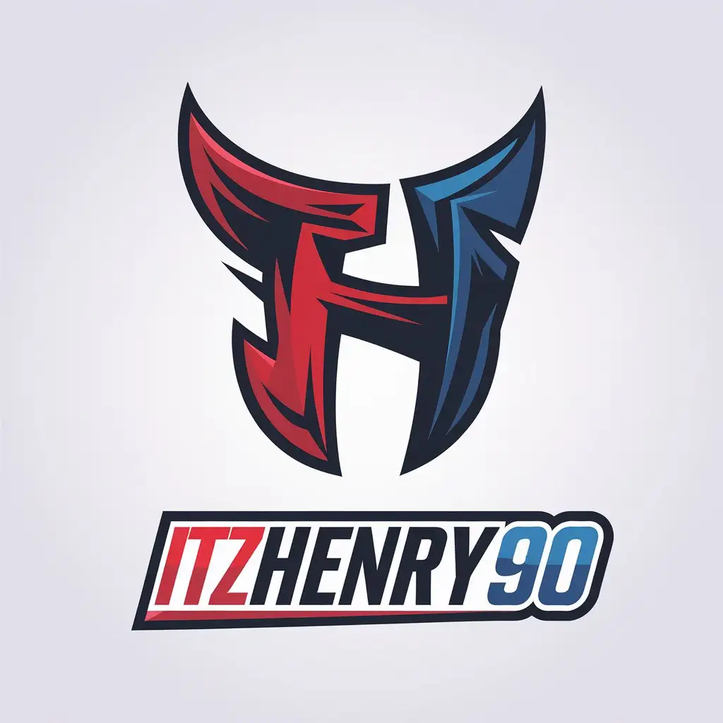 LOGO Design for itzhenry90 Red and Blue Sleek Vector Design on White Background