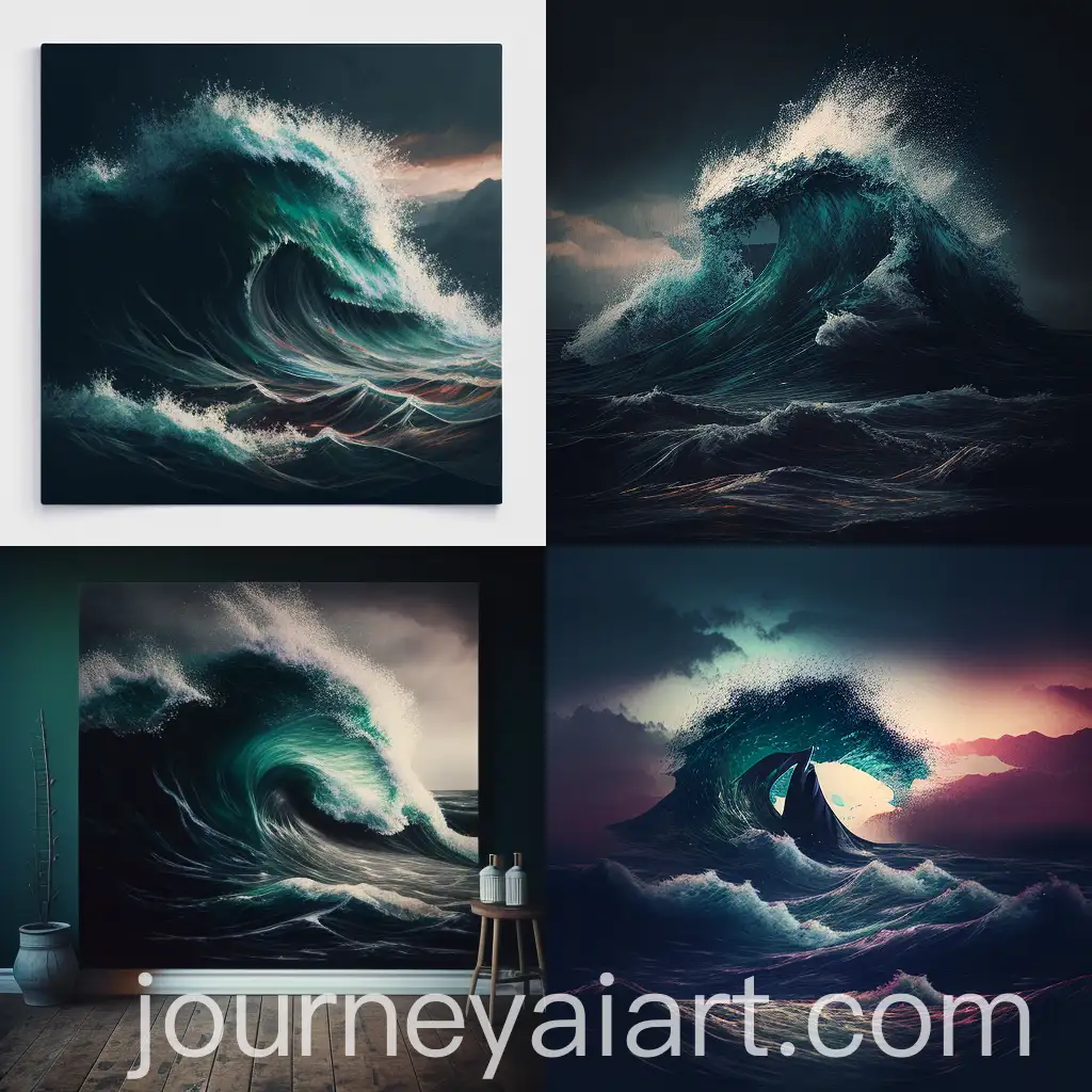 Lonely-Wave-in-the-Ocean-Heavy-Paint-Style-and-Gloomy