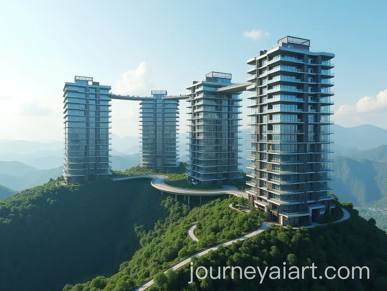 Modern-Complex-of-4-Interconnected-Skyscrapers-on-Rolling-Hills