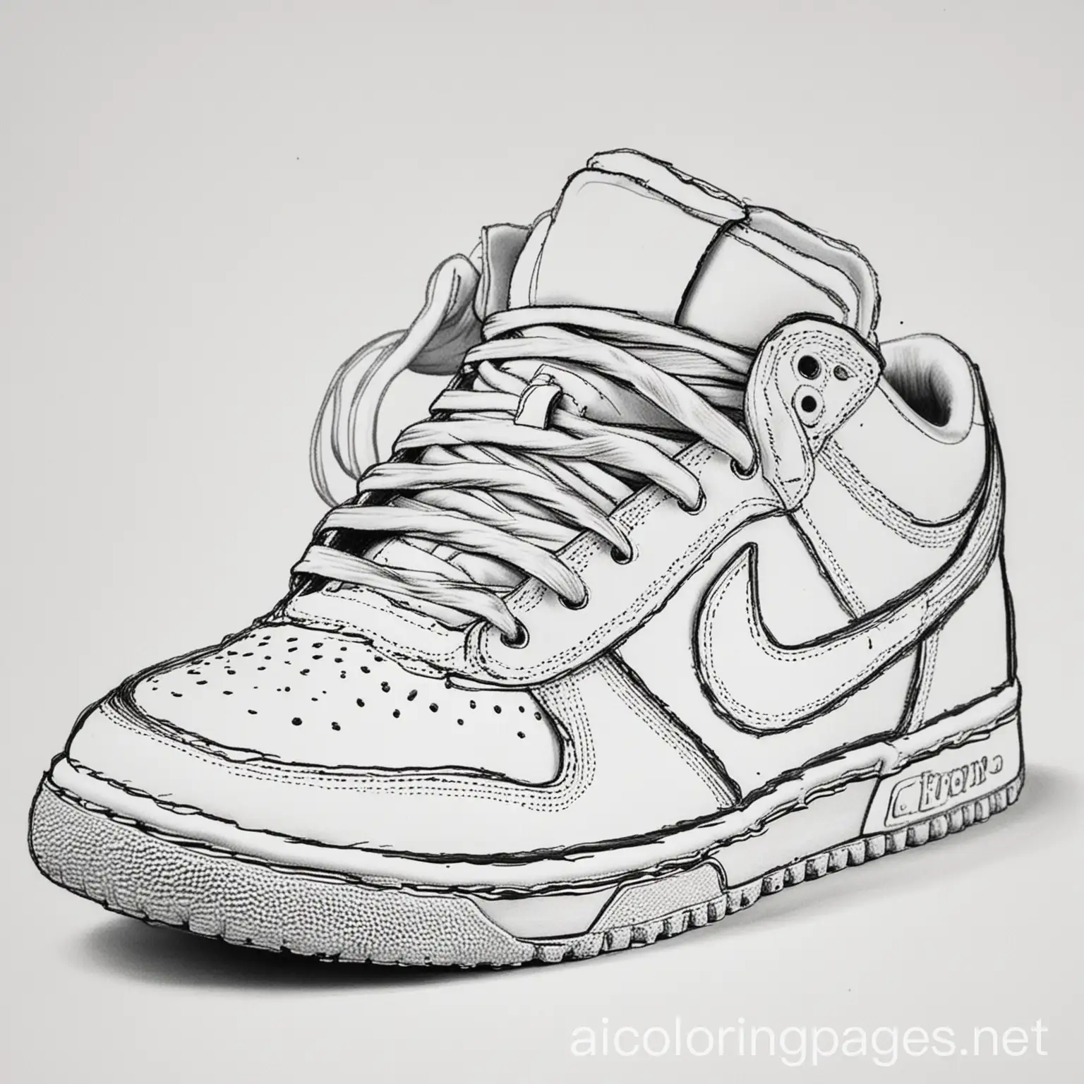 1980s-Tennis-Shoes-Coloring-Page-Retro-Line-Art-on-White-Background