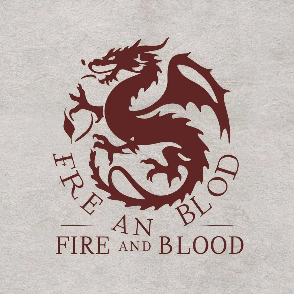 LOGO Design For Fire and Blood Dragon Symbol in Minimalistic Style for Religious Industry