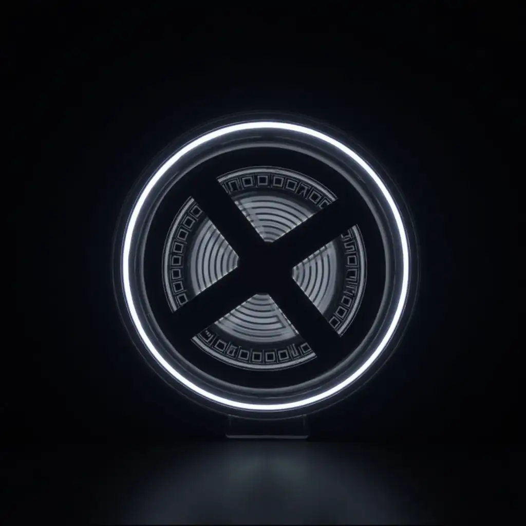 logo , abstract car headlight , circle , R led custom headlight , lighting laboratory