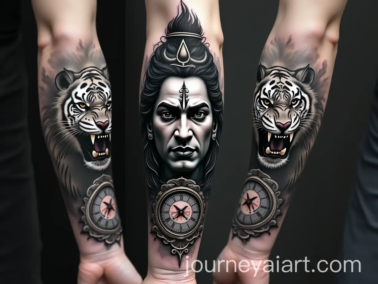 HyperRealistic-Forearm-Tattoo-DesignTattoo-Design-Expansion-of-Lord-Shiva-with-Lion-Tiger-and-Symbolic-Elements