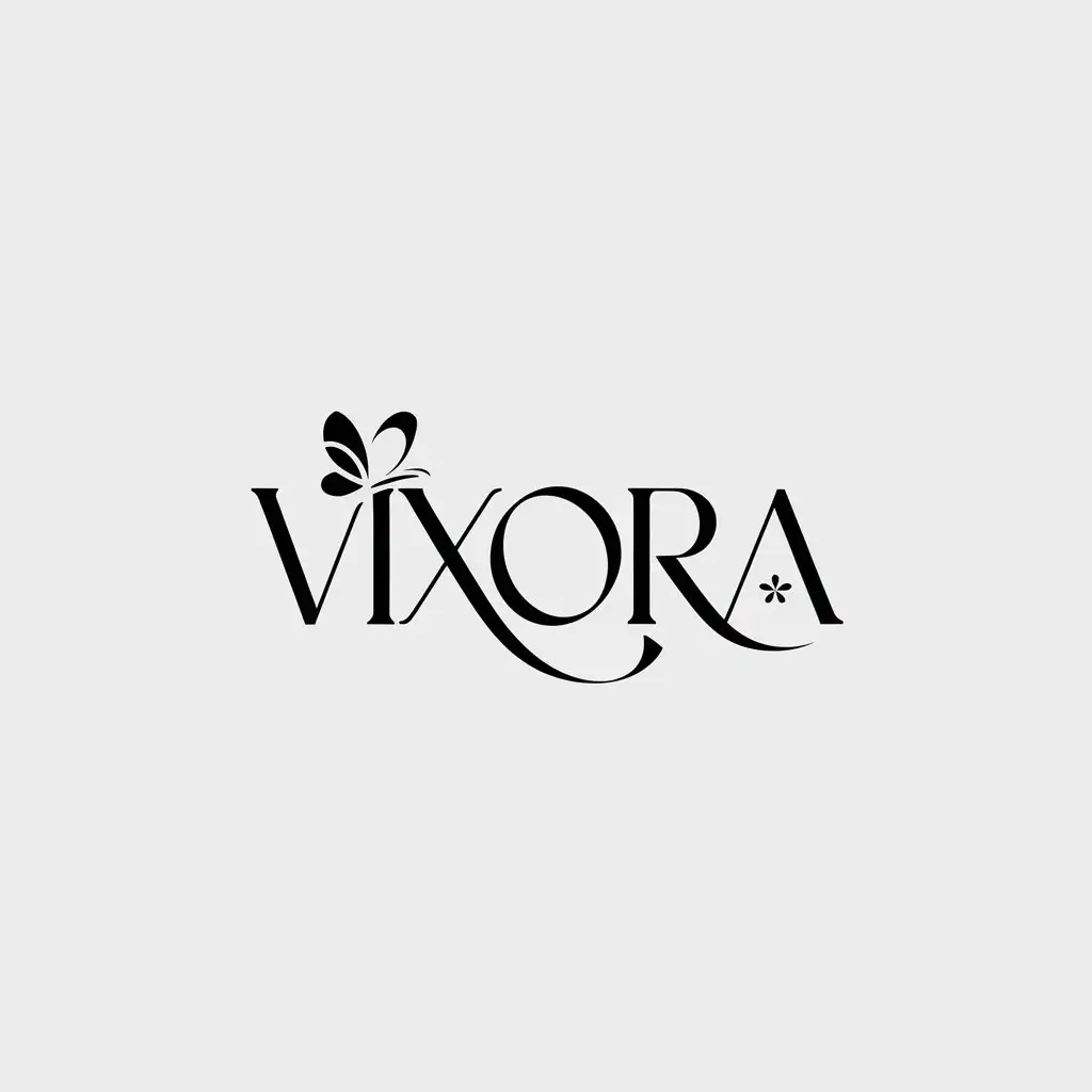 LOGO-Design-for-VIXORA-Elegant-Font-with-IXORA-Flower-and-Butterfly-Accent