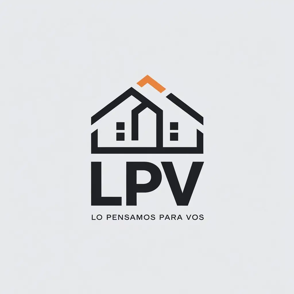 LOGO Design for LPV Minimalistic Home Symbol for Construction Industry with Clear Background