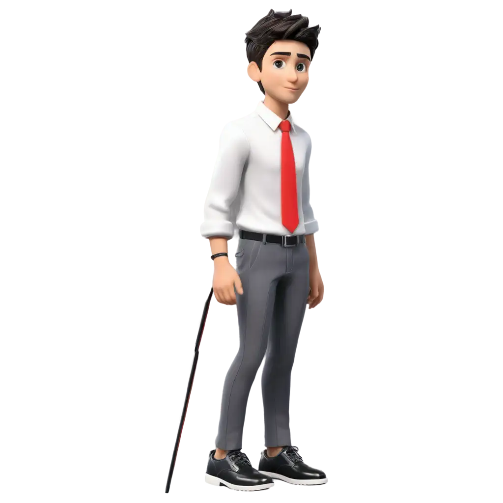 3D-Animated-PNG-of-a-Boy-in-White-Shirt-Grey-Pants-Black-Shoes-and-Red-Tie-with-Yellow-Stripes