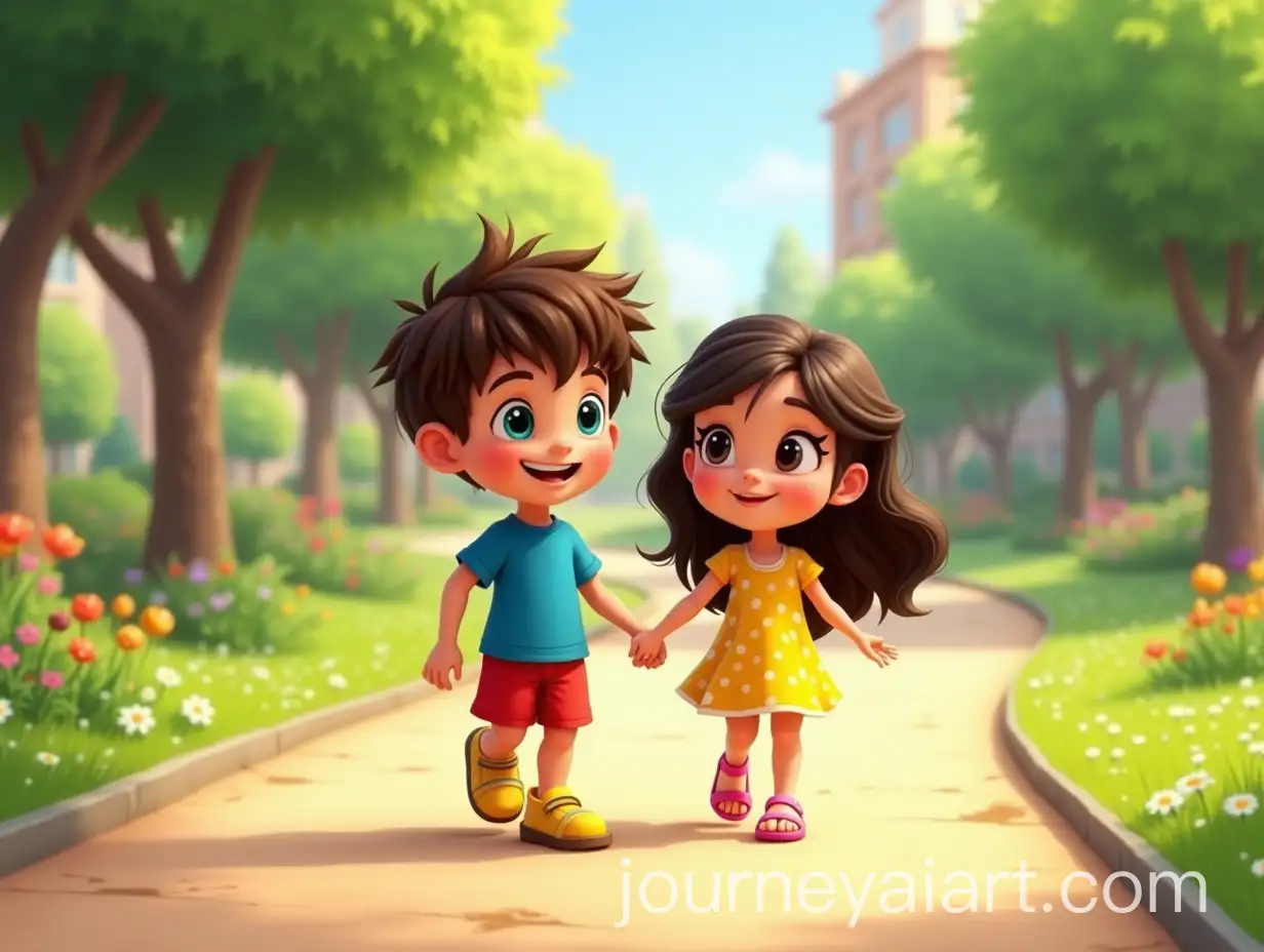 Ben-and-Nita-Walking-HandinHand-in-a-Sunny-City-Park