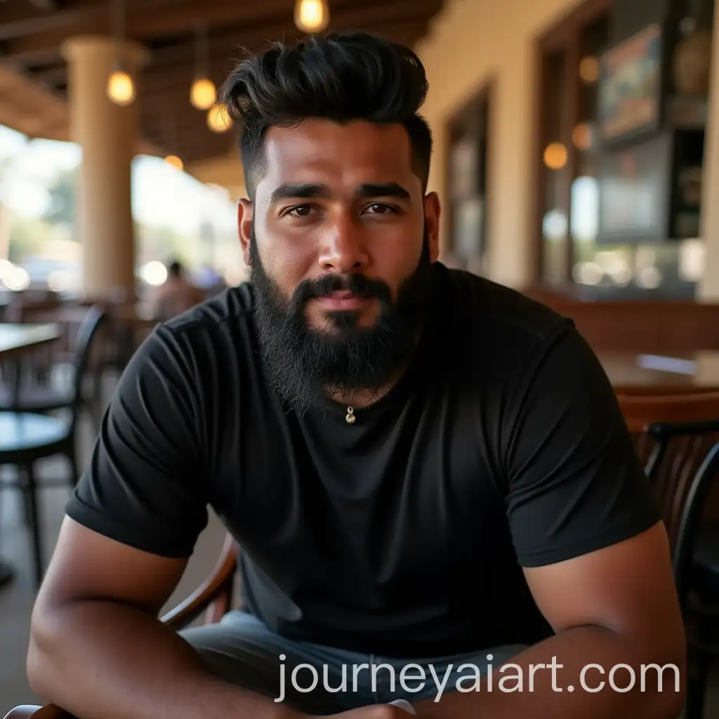Young-Man-with-Beard-Sitting-in-a-Cafe-in-Egypt