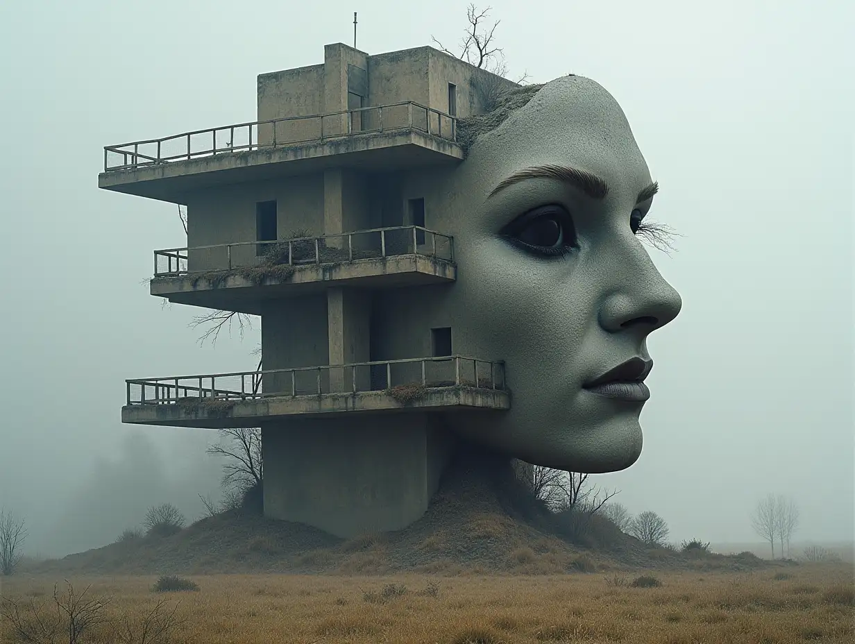 Face transforms into building