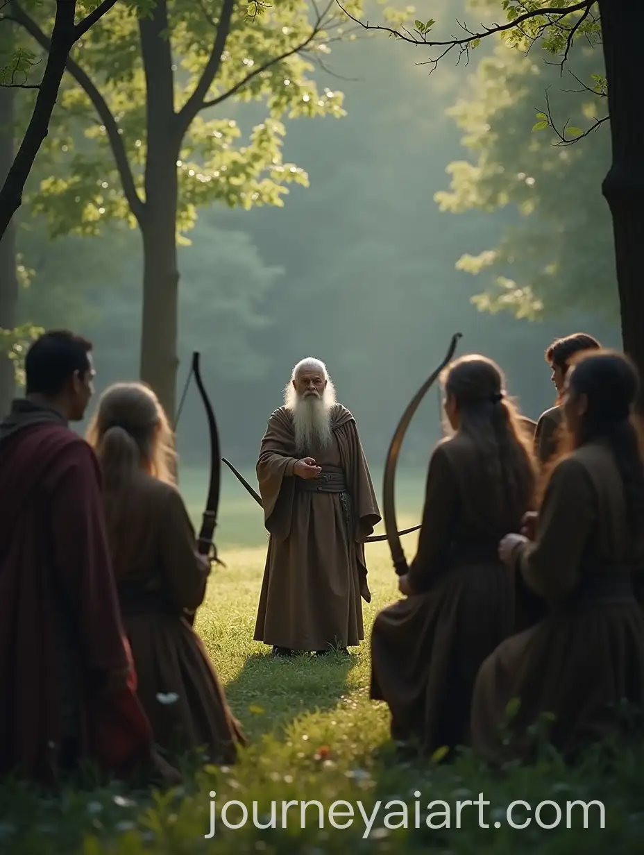 Dronacharya-Guiding-His-Students-in-a-Serene-Forest-Setting