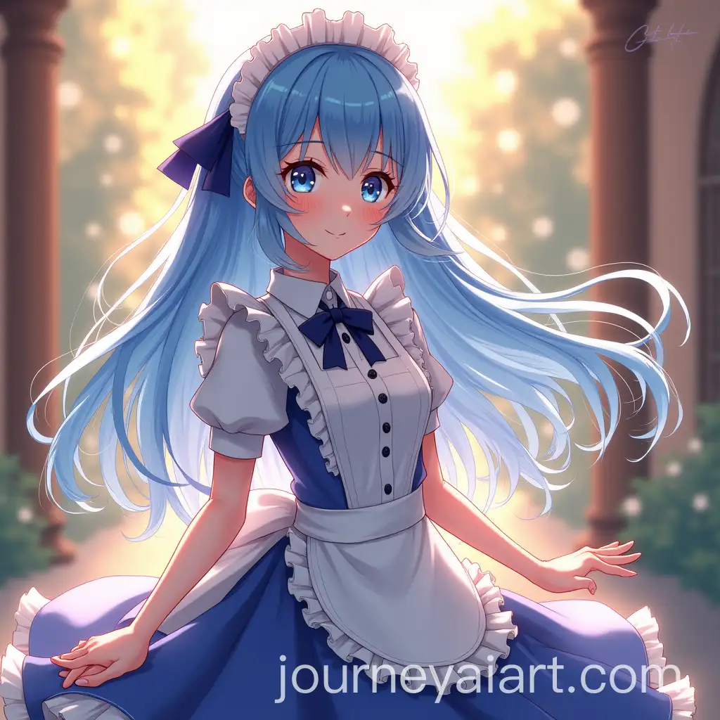 Anime-Portrait-of-Rem-from-ReZeroAI-Art-Prompt-Expansion-with-Luminous-Blue-Hair-and-Maid-Outfit
