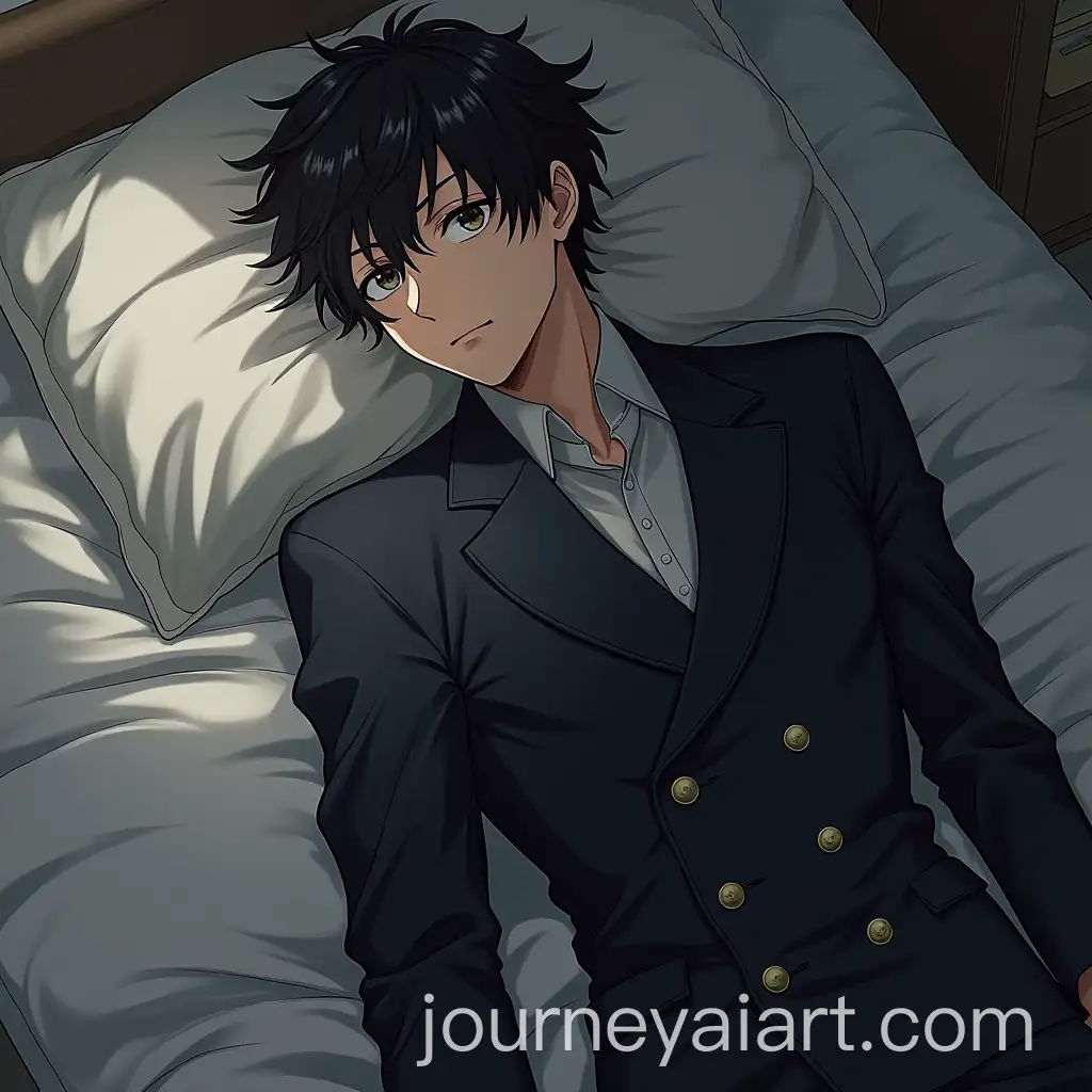 Toji-Fushiguro-from-Jujutsu-Kaisen-Lying-on-Bed