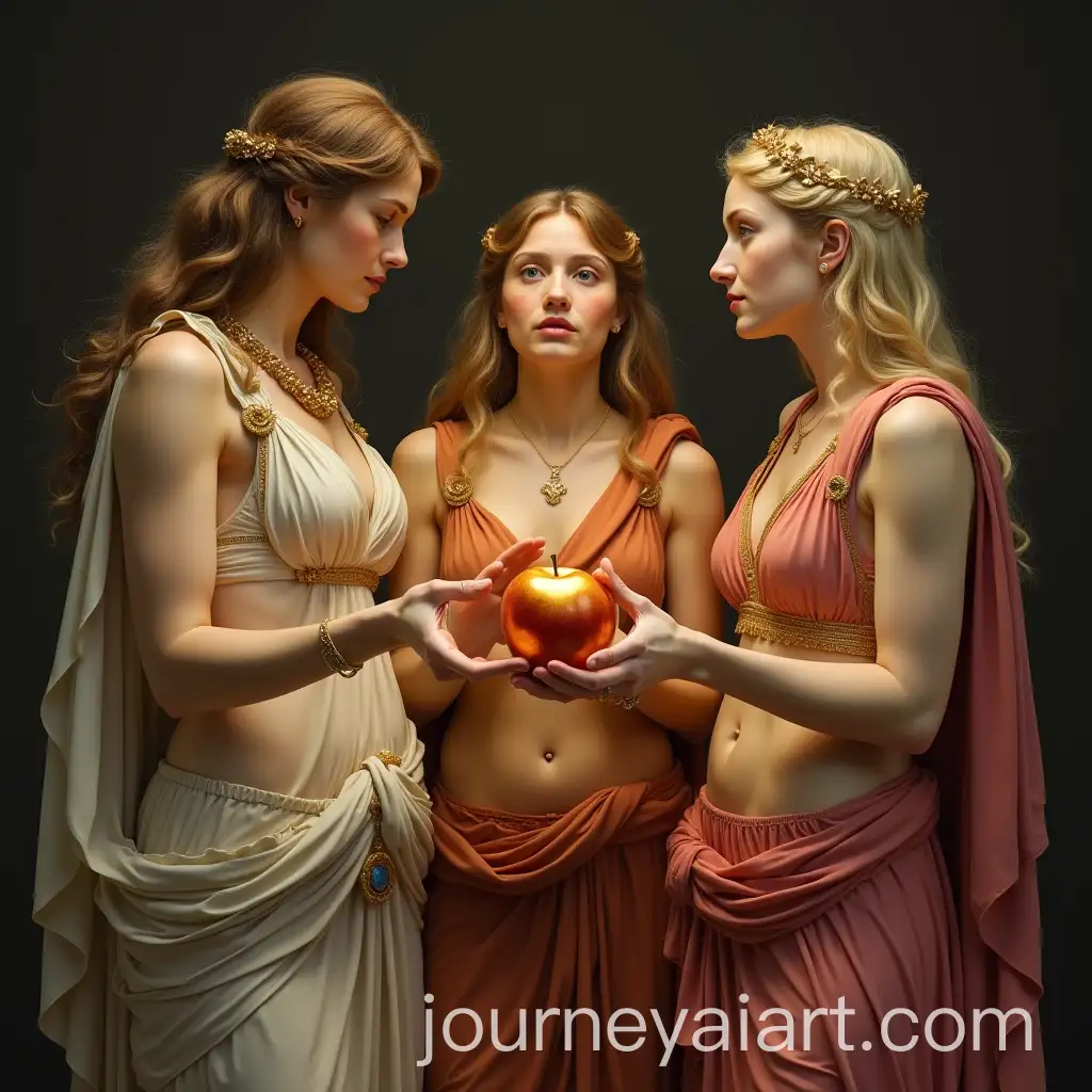 Athena-Aphrodite-and-Hera-Arguing-Over-the-Golden-Apple