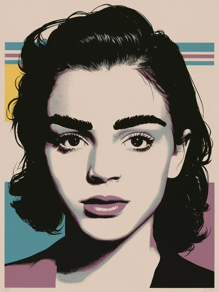 Pop-Art-Portrait-of-a-Girl-with-Unibrow