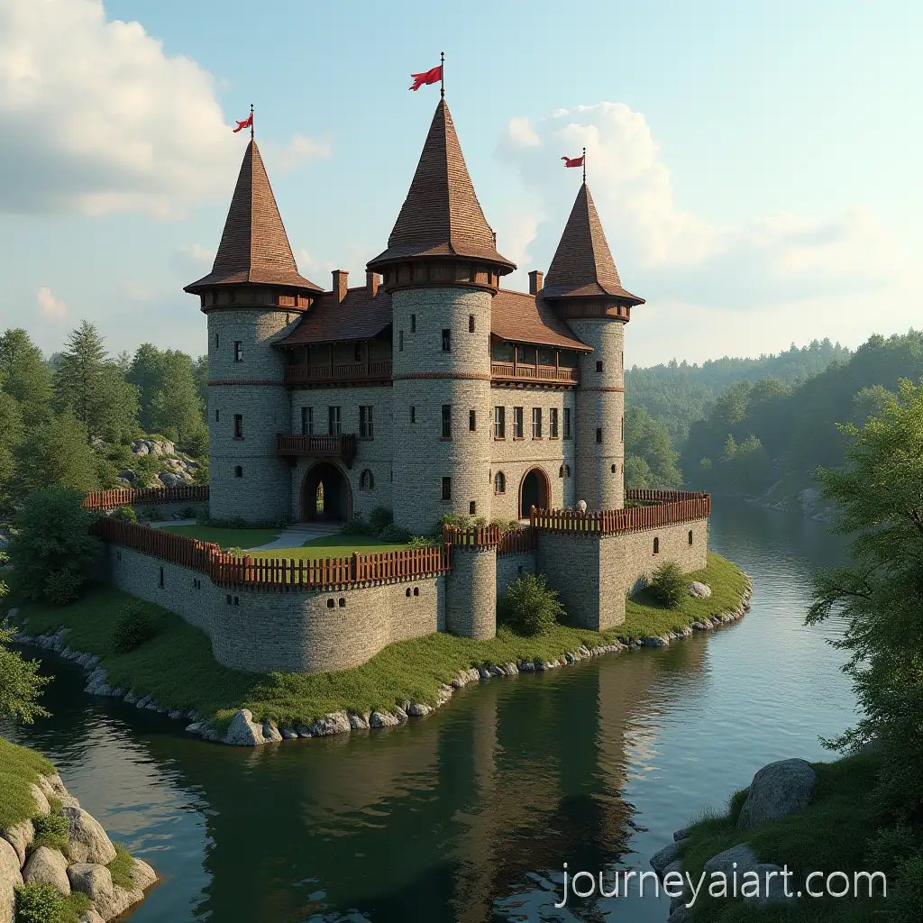 Photorealistic-17th-Century-Telman-Castle-Wooden-Fortress-in-Belarus